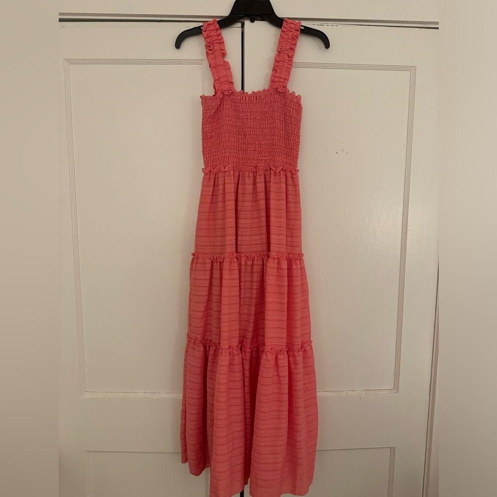 Girls' Pink Sleeveless Tiered Dress